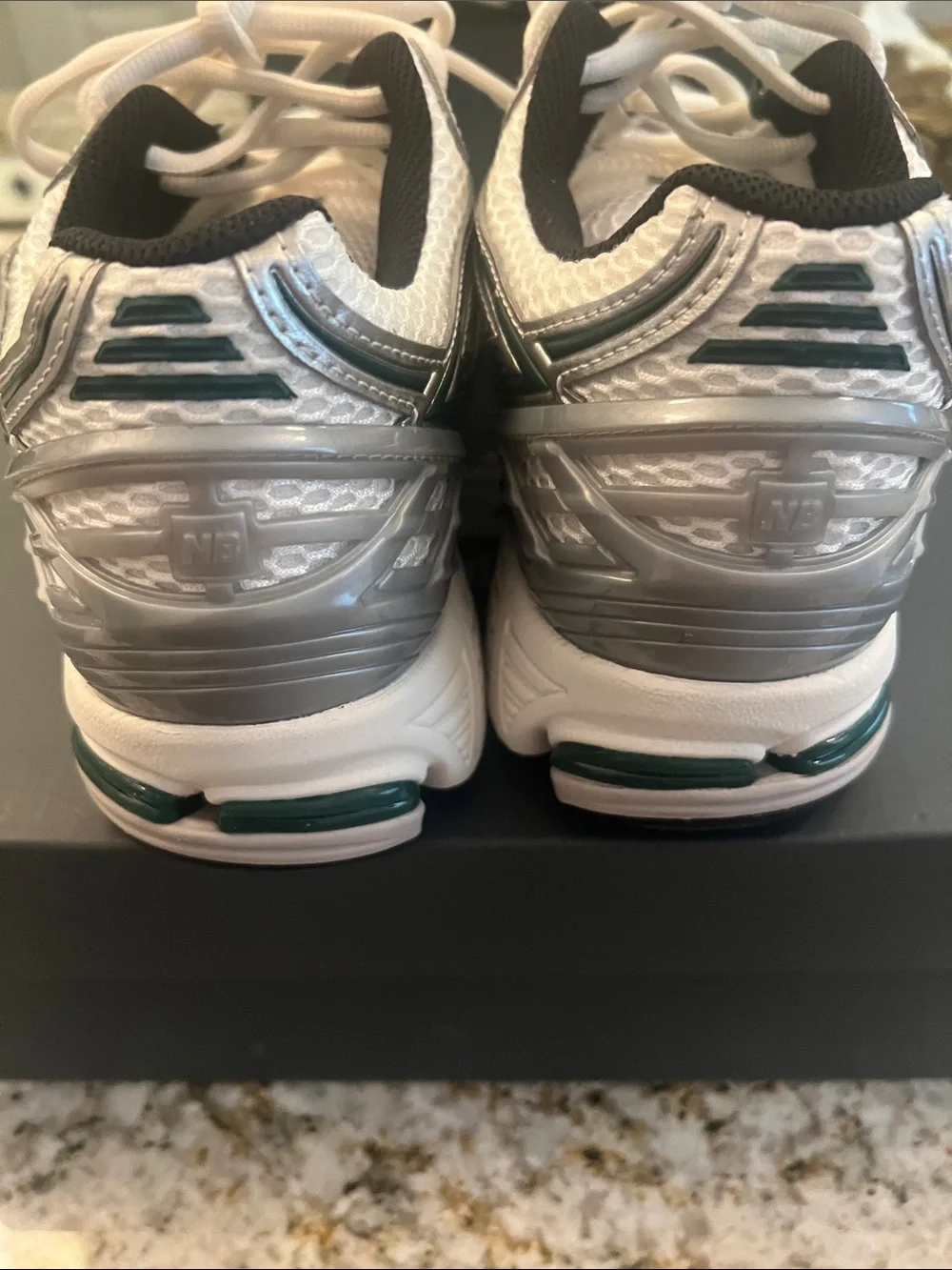 New Balance Kids White & Silver Mesh Running Sneakers